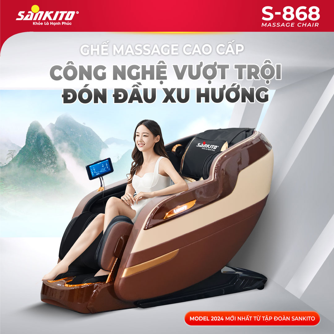 Ghế massage Sankito S-868 – Không trọng lực, massage cực sâu