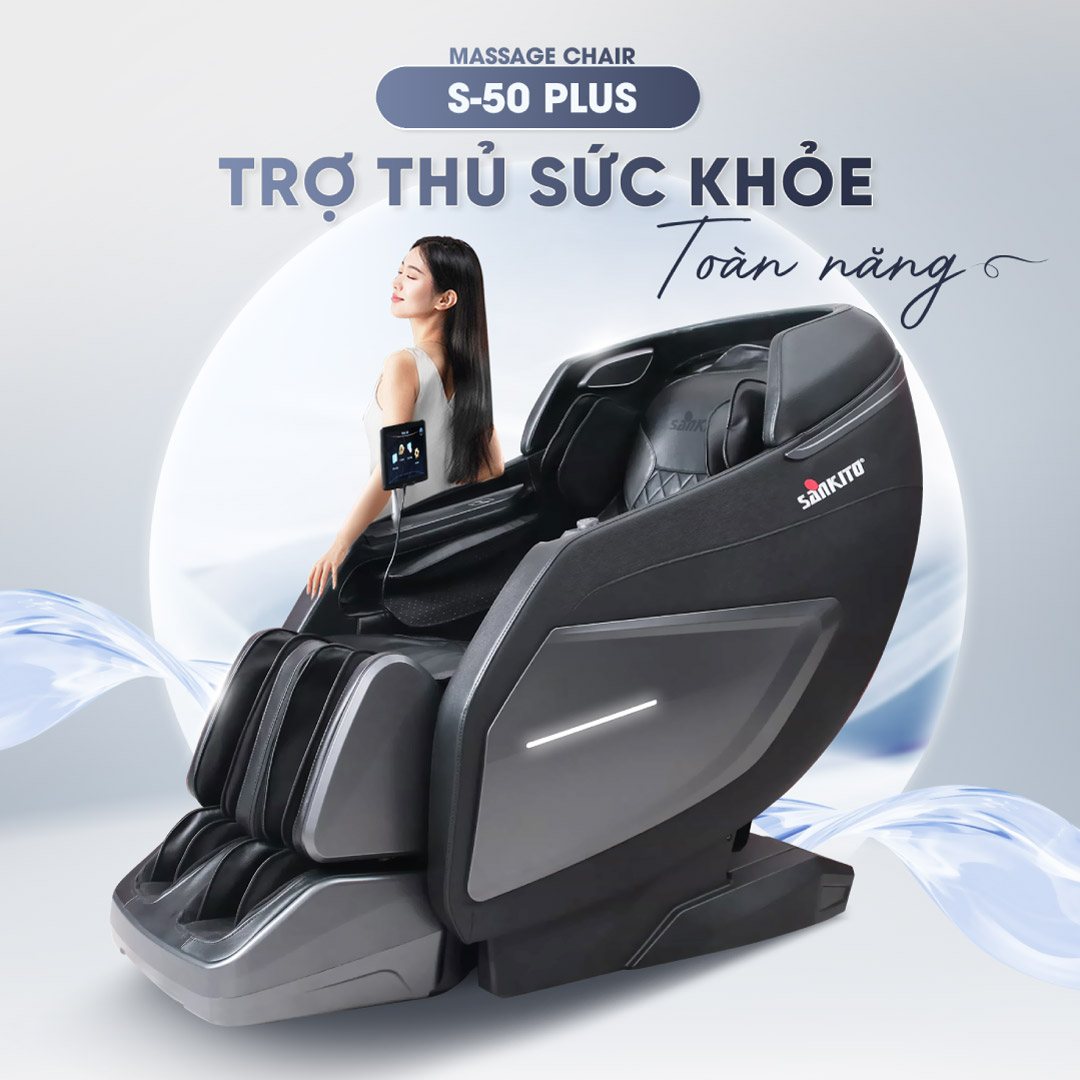 Ghế massage Sankito S-50 Plus – Nhỏ gọn, đa năng, dễ dùng